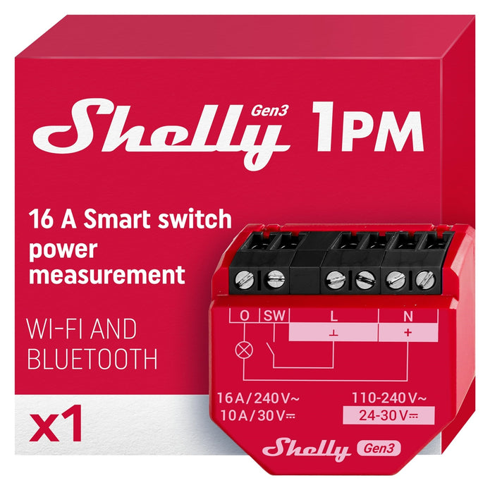 Shelly 1PM Relay con medidor de potencia