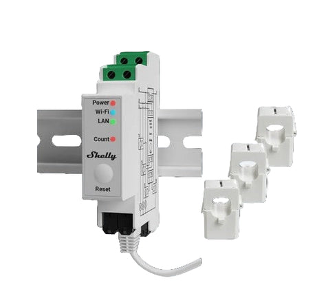 Shelly Pro 3EM 120amp Medidor de energia profesional